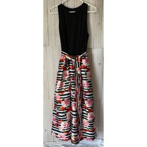 SLNY floral striped formal dress, size 12